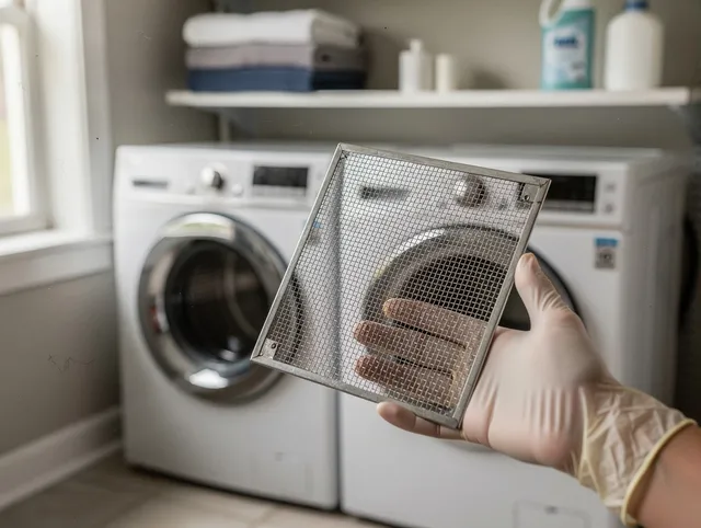 Barberton Dryer Vent Cleaning specialist performing detailed lint trap cleaning service in Barberton